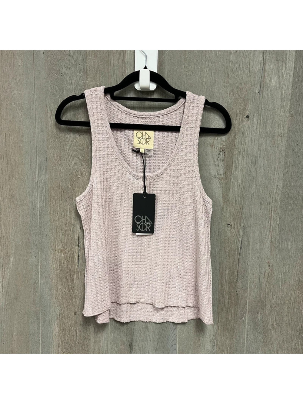Chaser Light Pink Textured Tank Top Size S